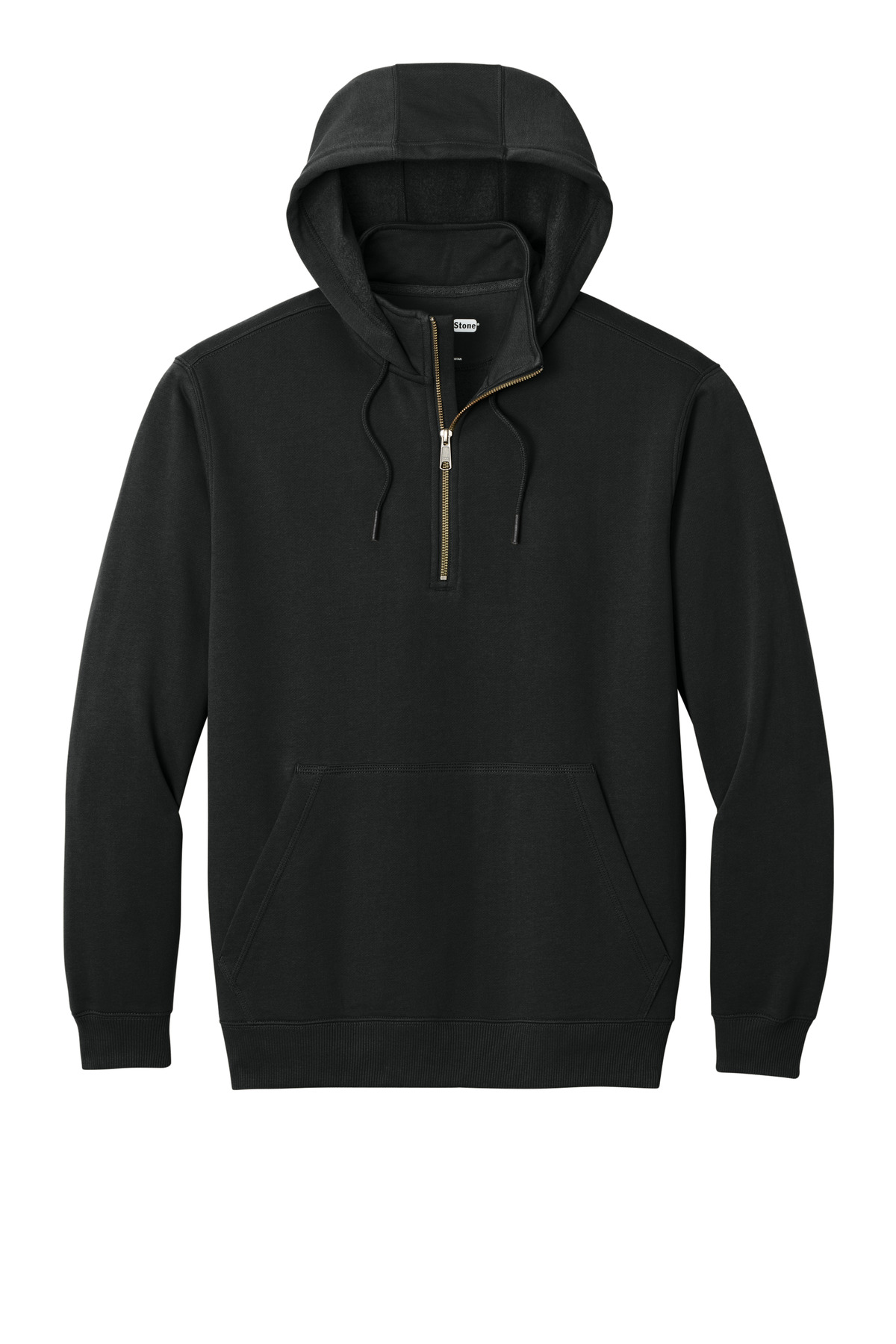CornerStone® Tough Fleece 1/4-Zip Hoodie — Black