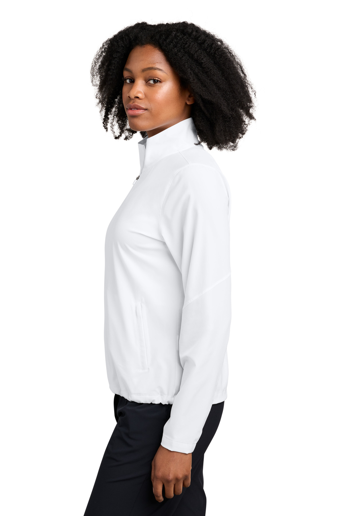 Sport-Tek Women's Repeat Jacket LST480 in White — Left sleeve