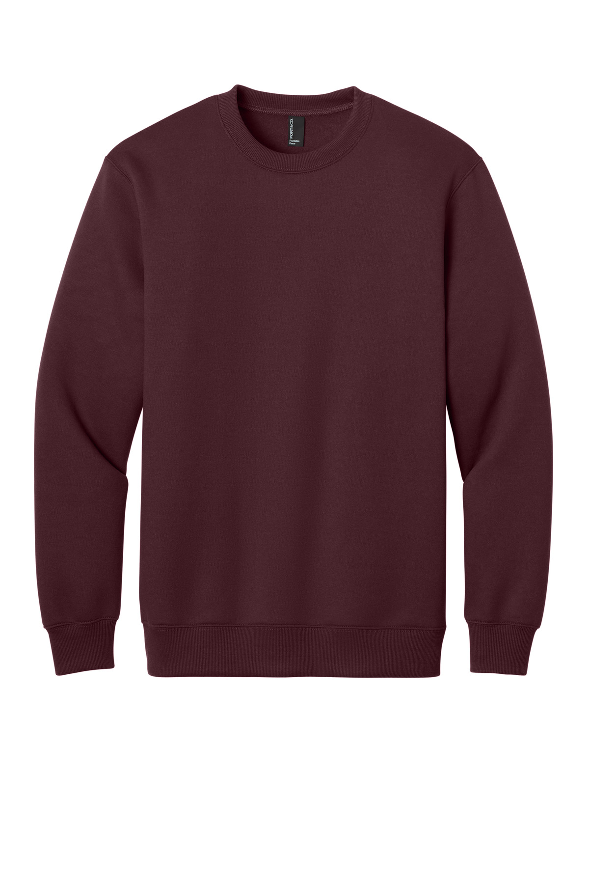 Port & Co Port & Co Foundation Fleece Pullover Crewneck Sweatshirt PC107 in Athletic Maroon