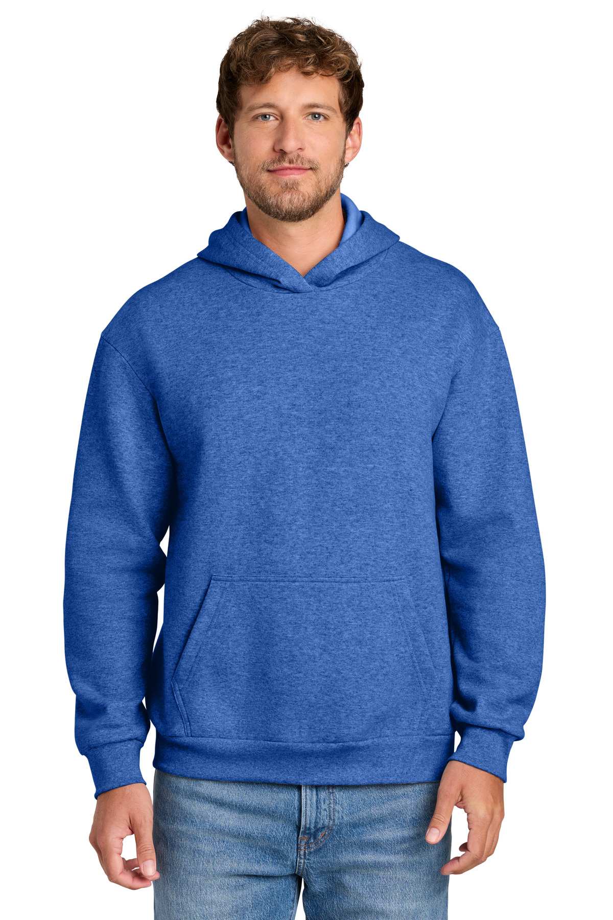 Easy Fleece Pullover Hooded Sweatshirt - Heather Royal