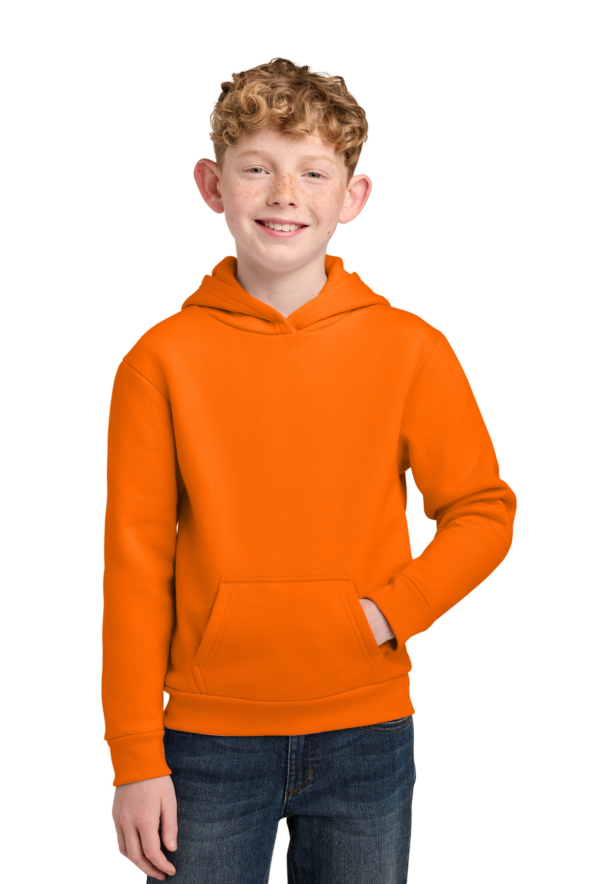 Youth Easy Fleece Pullover Hooded Sweatshirt - S. Orange