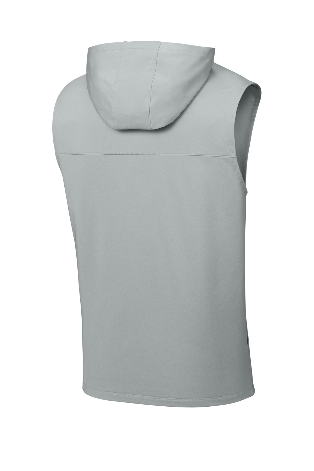 Sport-Tek Sport-Wick Stretch Sleeveless Hooded 1/4-Zip ST858 in Silver — Back