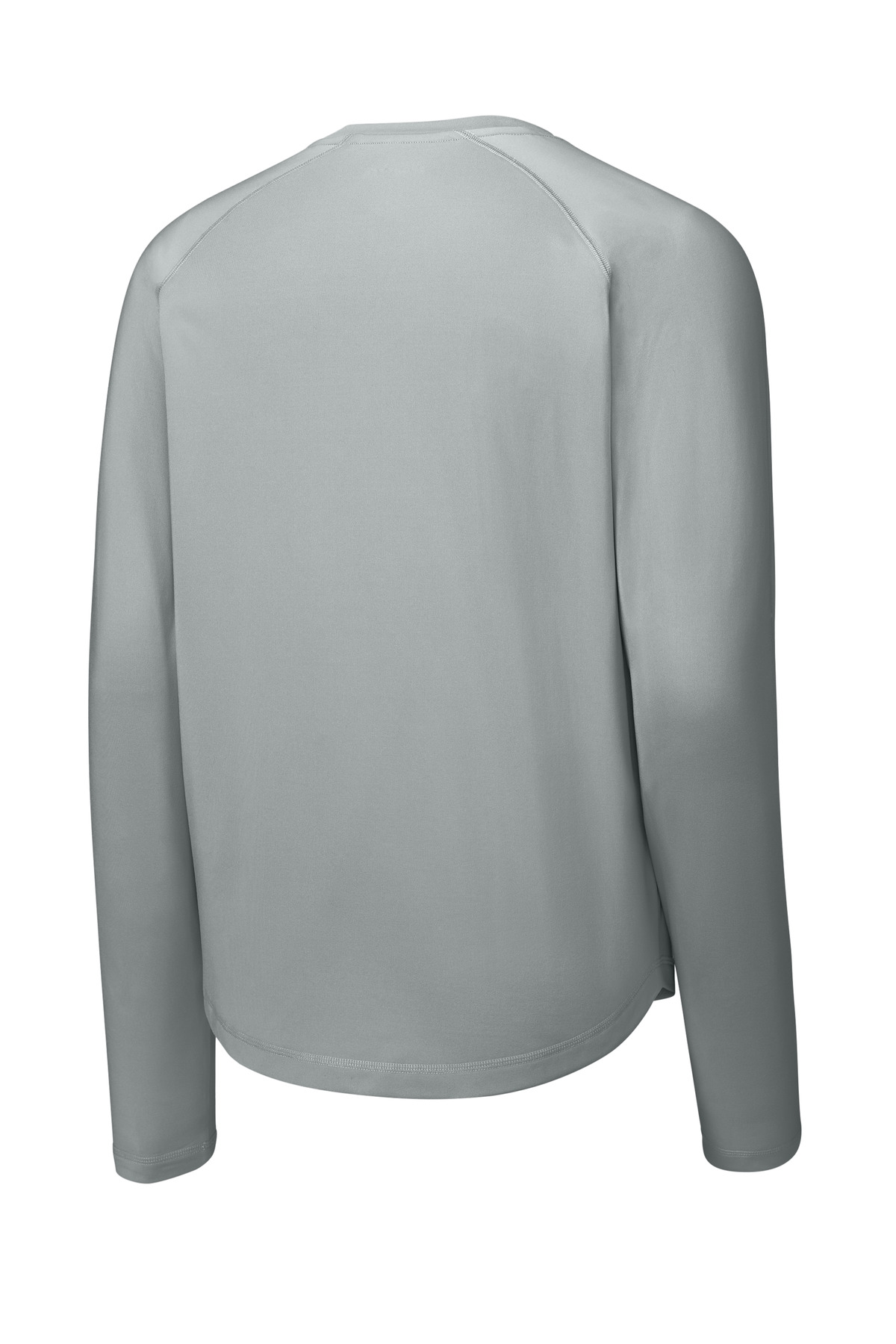 Sport-Tek Sport-Wick Stretch Pocketed Crewneck ST859 in Silver — Back