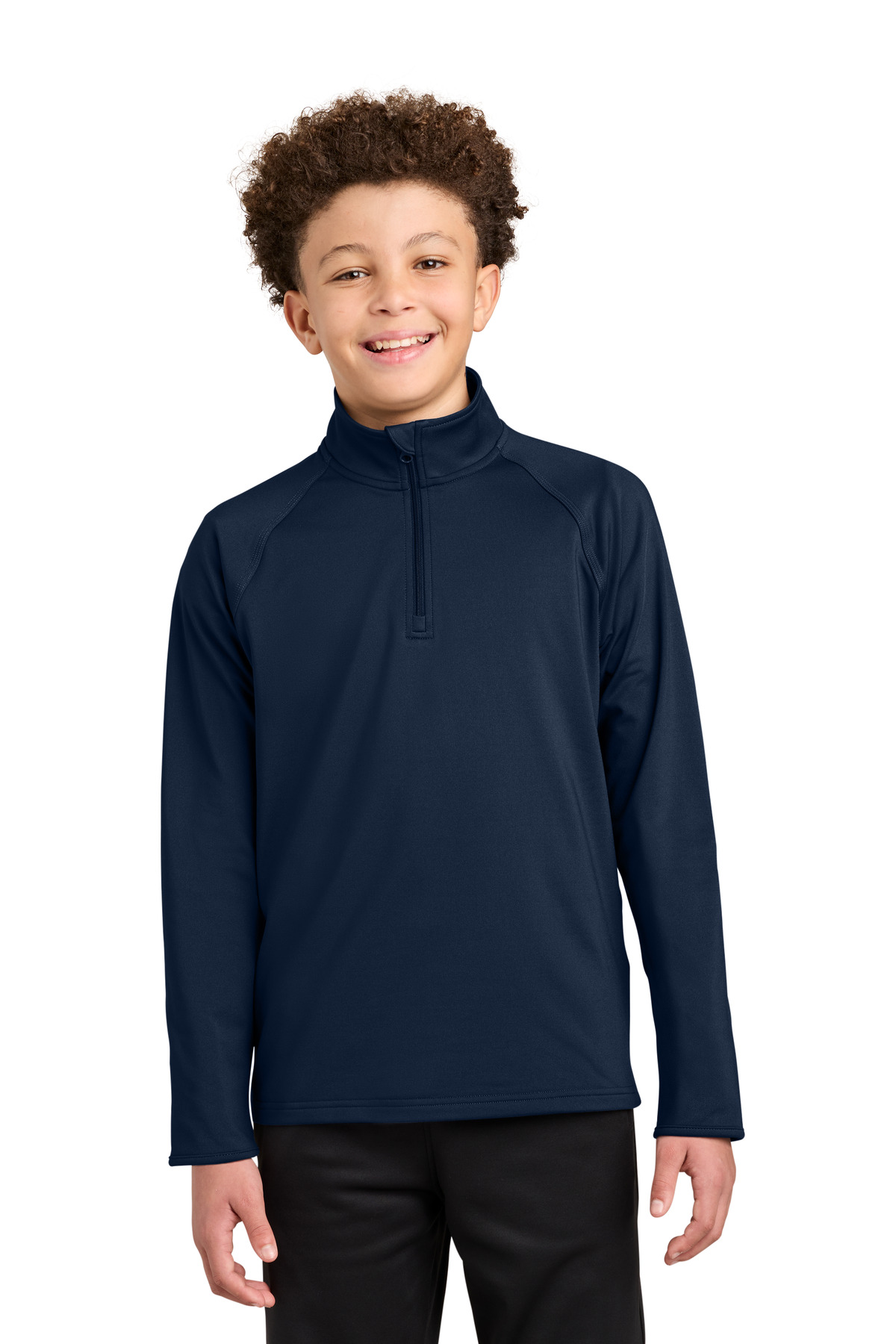 Sport-Tek Sport-Tek Youth Sport-Wick Stretch 1/4-Zip Pullover YST850 in True Navy
