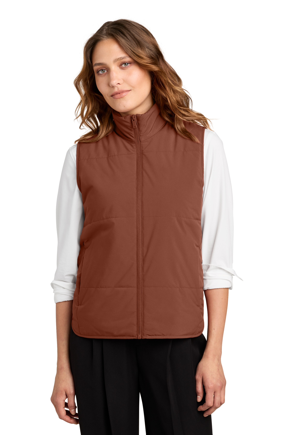 Women's Brookline Quilted Vest - Dark Sienna