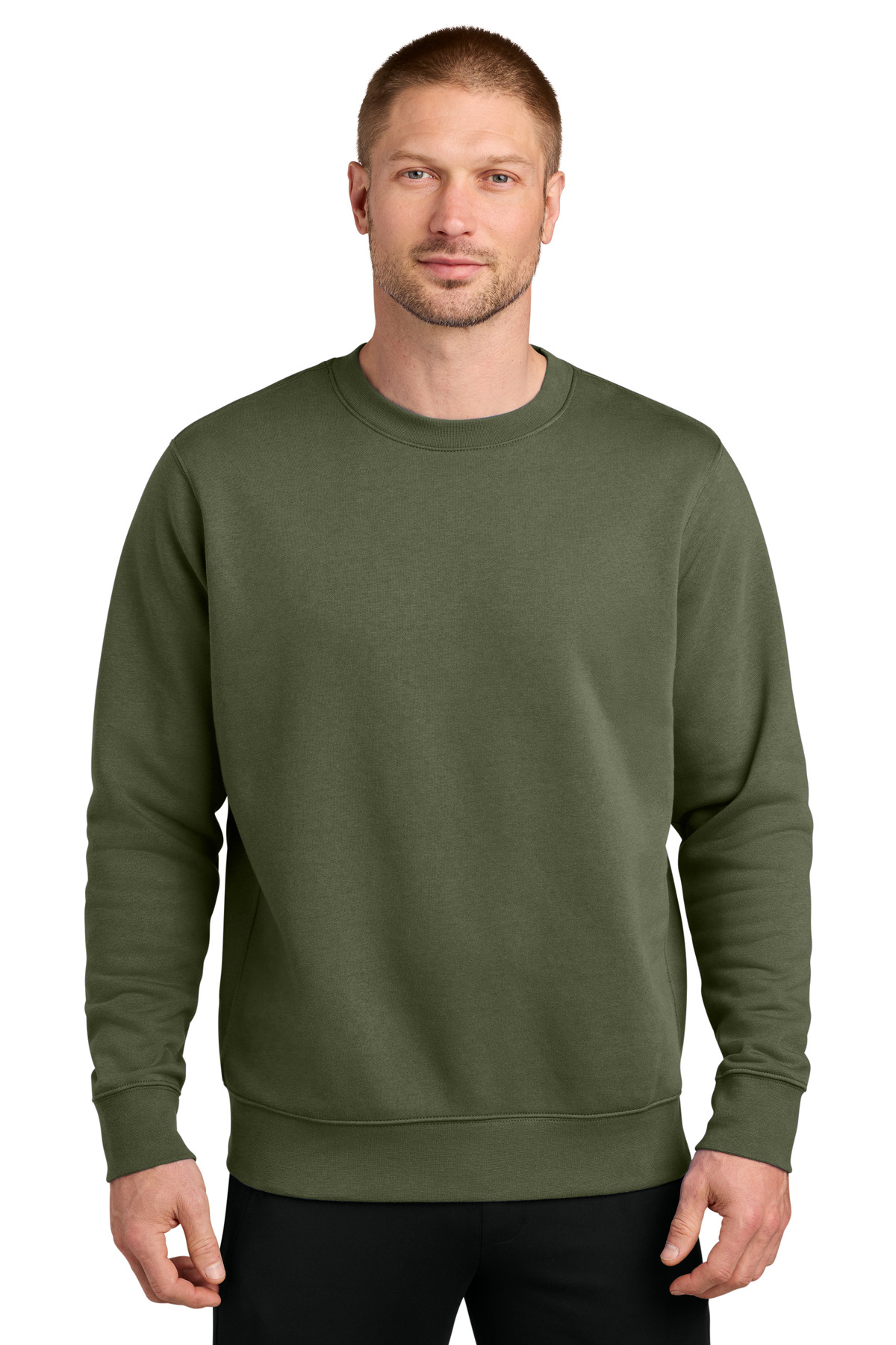 Club Fleece Sleeve Swoosh Crew - Medium Olive