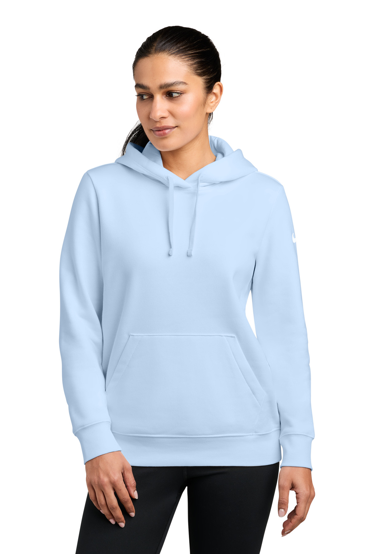 Women's Club Fleece Sleeve Swoosh Pullover Hoodie - Hydrogen Blue