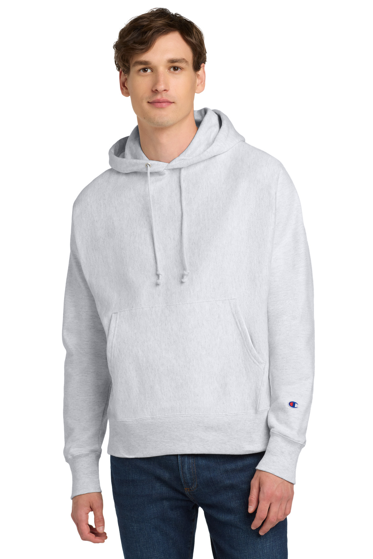 Champion Champion Reverse Weave Hooded Sweatshirt S101 in Silver Grey