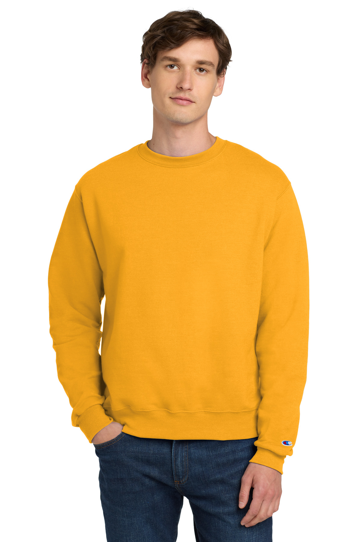 Champion Champion Powerblend Crewneck Sweatshirt. S6000 in Gold