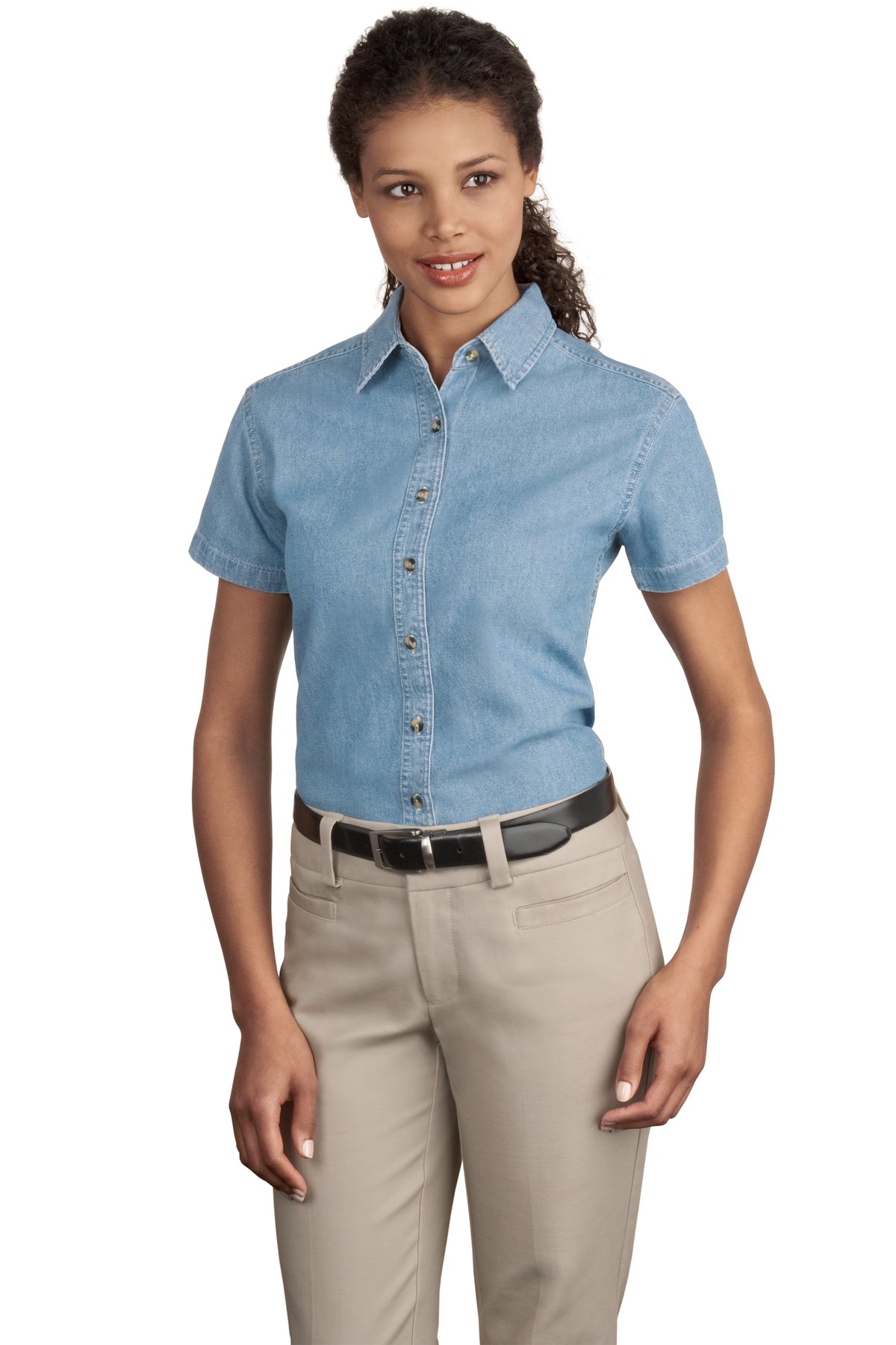 Port & Company - Ladies Short Sleeve Value Denim Shirt. LSP11