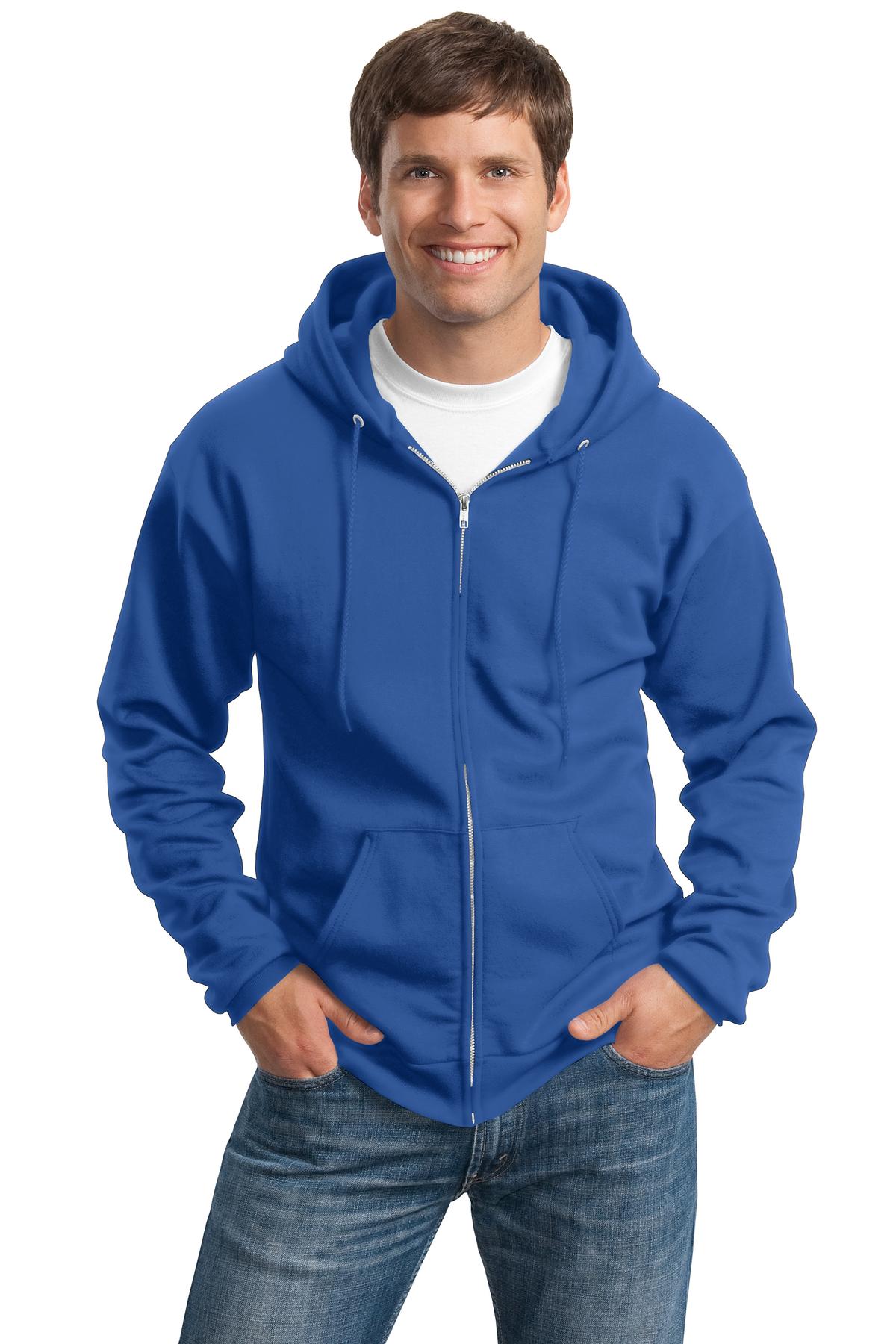 Port and Company Tall Essential Fleece Full-Zip Hooded Sweatshirt. PC90ZHT