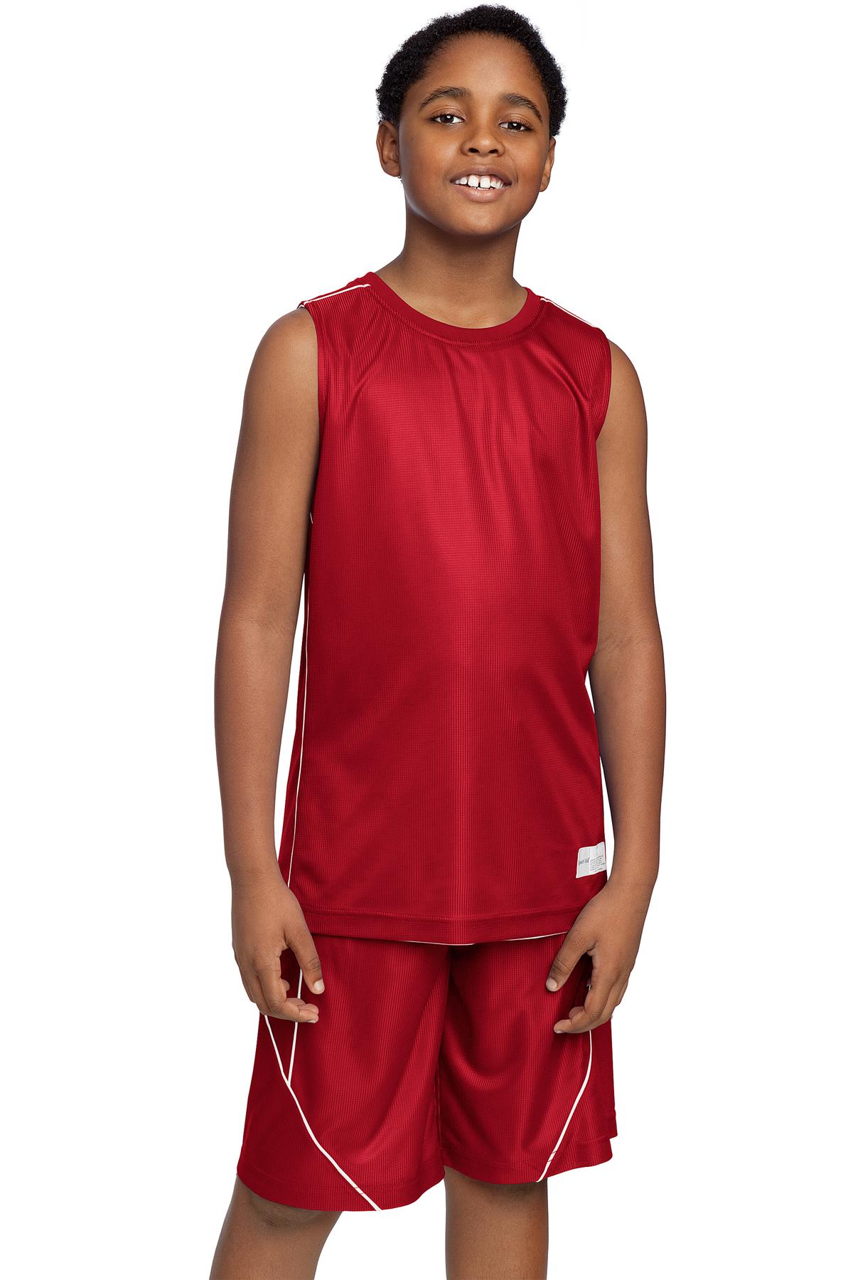 Sport-Tek Youth PosiCharge Mesh Reversible Sleeveless Tee. YT555